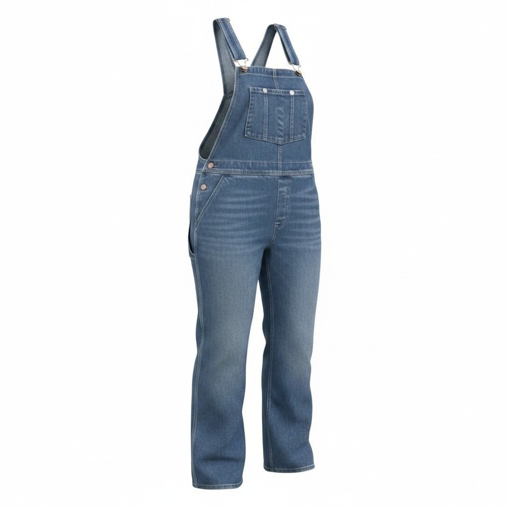 OshKosh Bgosh Womens Denim Overalls Medium Wash Carpenter Straight Leg Blue
